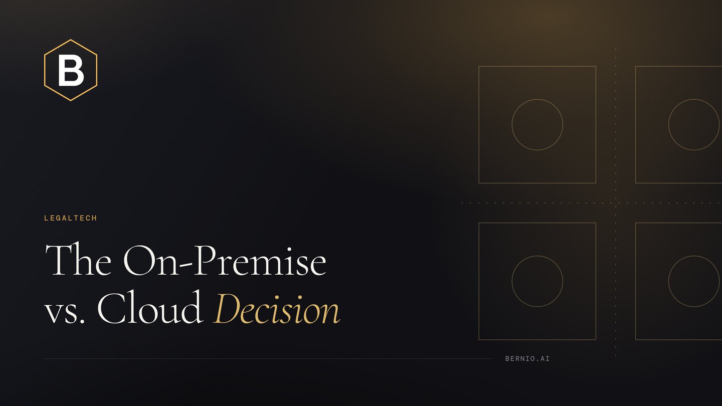 Cover for “The On-Premise vs. Cloud Decision for Legal AI”