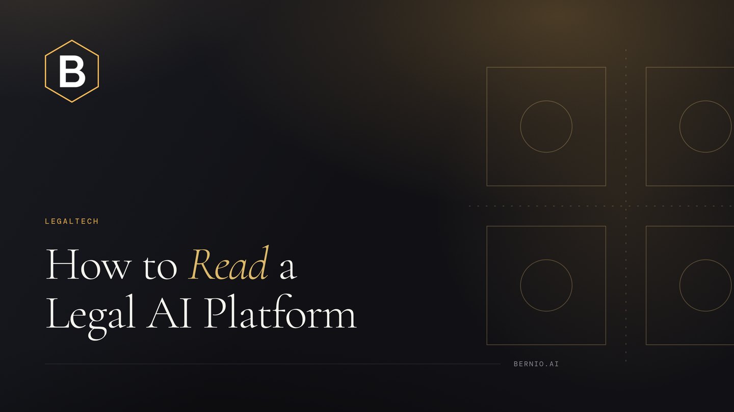 Cover for “How to Read a Legal AI Platform”