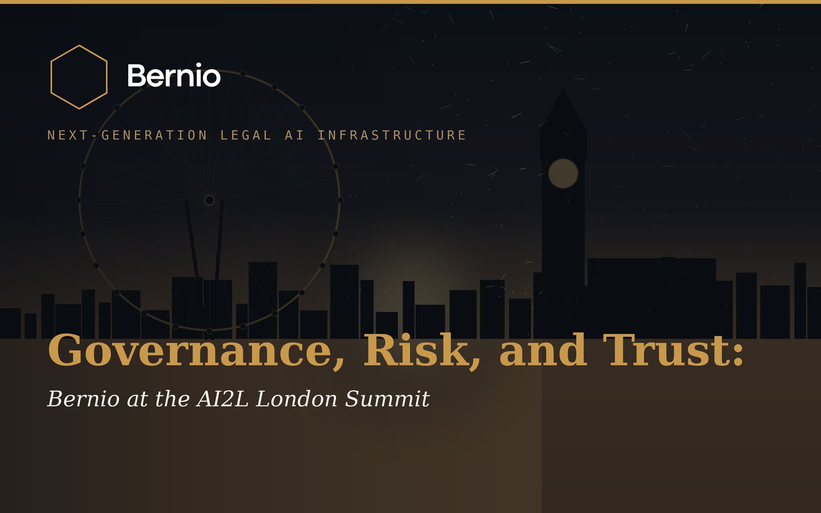 Cover for “Governance, Risk, and Trust: Bernima at the AI2L London Summit”